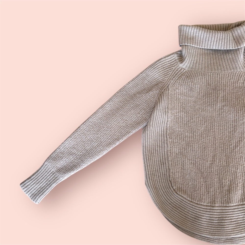WILFRED FREE TURTLENECK BROWN RIBBED SWEATER SZ SMALL - Picture 3 of 4